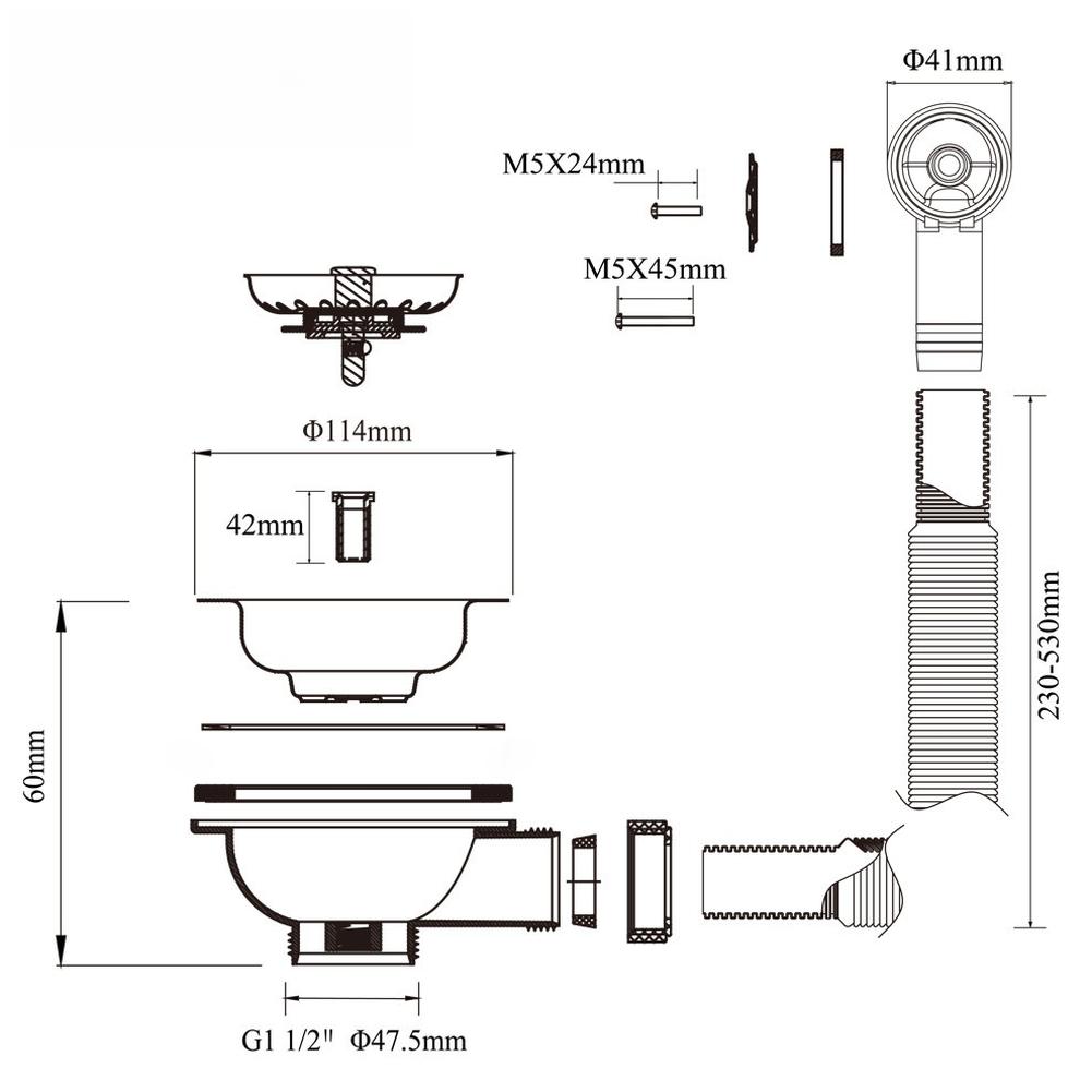 Überlauf Spülen Sieb Wie Abgebildet Spülen Sieb 304 Edelstahl Material Einstellbares Überlaufrohr Verstopfungsfreies Design