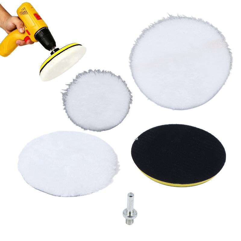 5/7Pcs 3/4/5/6/7 Inches Soft And Reusable Polishing Pads Car Buffing Wool Wheel Mop Kits For Car Polisher Drill Accessories