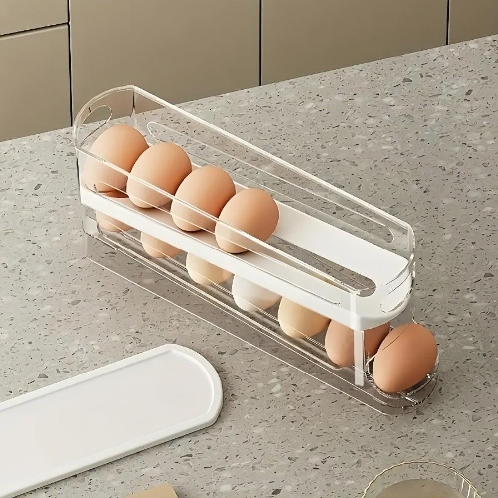 Transparent Egg Holder Rack Ladder Style Egg Organizer Holder  for Refrigerator Side Door