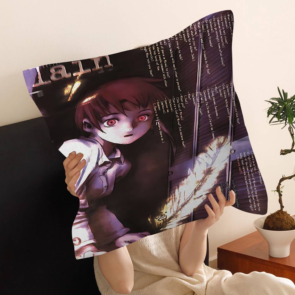 Serial Experiments Lain Anime Cushion Cover Pillowcase Upholstery Sofa Throw Pillow Home Decor Pillowcas