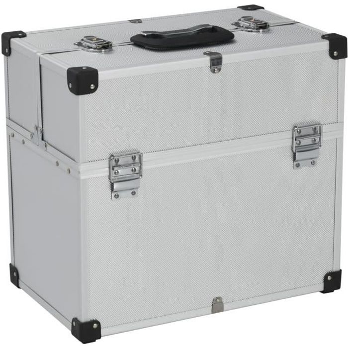 VidaXL Tool Box 38x22.5x34 Cm Silver Aluminium