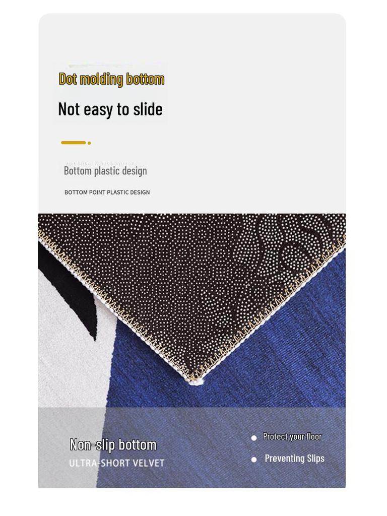 Rutschfester Wohnzimmerteppich aus Samt: Schmutzabweisend, Pflegeleicht, Kühl, Leise, Schlichter Stil
