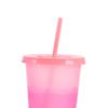 720ML Water Bottle Temperature Sensor Food Grade PP DIY Craft Color Changing Straw Water Tumbler