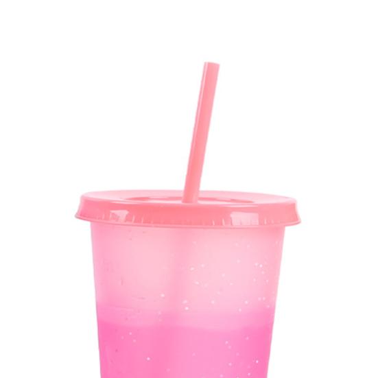 720ML Water Bottle Temperature Sensor Food Grade PP DIY Craft Color Changing Straw Water Tumbler