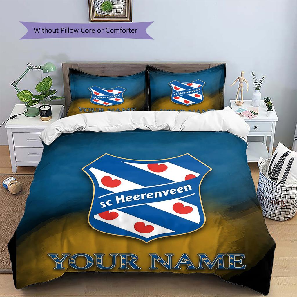 Custom Name SC Heerenveen2 Pattern Bedding Quilt Set  Home Decoration  Gift (1 * Duvet Cover + 2 * Pillowcase  Without Core)