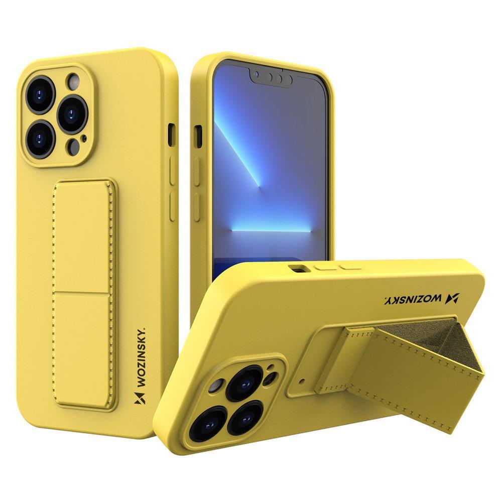 iPhone 13 Pro Max Kickstand Case Silicone Case Yellow