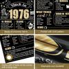 50th Birthday Decorations Back In 1976 Door Banner for Men Women, Black Gold Happy 50 Birthday Door Cover Party Supplies, Fifty Year Old Bday