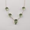 Green Amethyst Gemstone Silver Handmade Necklace16-18" 925 Sterling Silver Women Jewelry Gift For Birthday RN-3-14