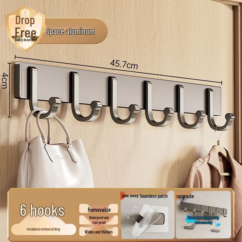 Milky White No-Drill Adhesive Over-the-Door Towel & Clothes Hook