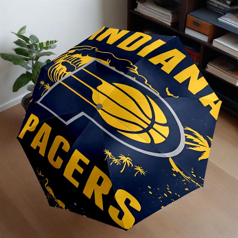 Pacers Basketball Team Umbrella 8-Frame for Travel, Camping, Casual Lightweight Portable Umbrella, Essential for Every Family Holidays Gift