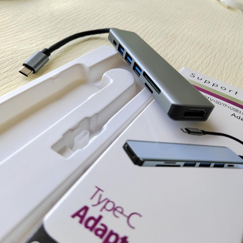 7 In 1 TypeC Hub USB Adapter Charging Dock HDMIcompatible USB3.0 PD for Laptop and Tablets Multiple Devices