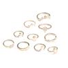 Imitation Opal Style Ring With Diamond Crown Combination Joint Ring 10-Piece Set Ring