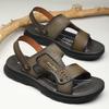 Fashion Summer Men PU Leather Sandals Non-slip Mens Wading Aqua Shoes Quick Dry Slippers Outdoor Beach Shoes Male Casual Soft Half Drag