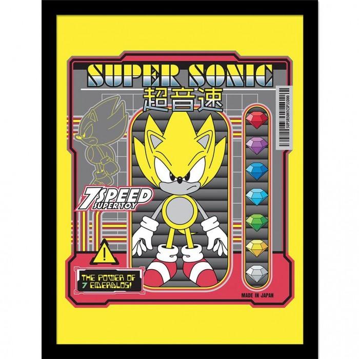 Sonic The Hedgehog Power Of 7 Emeralds Framed Poster