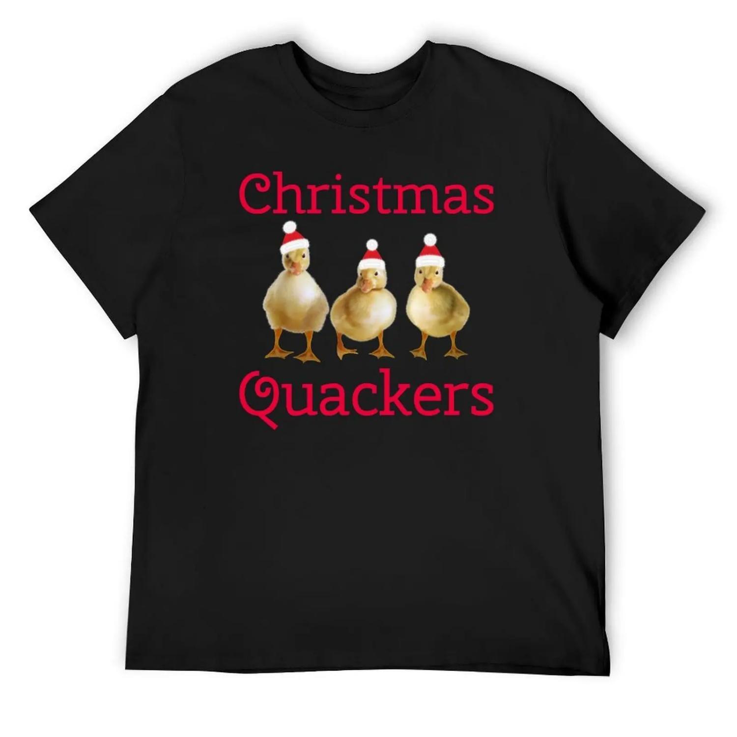 Christmas Quackers T-Shirt heavyweights T-shirts man man clothes T-shirt men XXXXXL чёрный