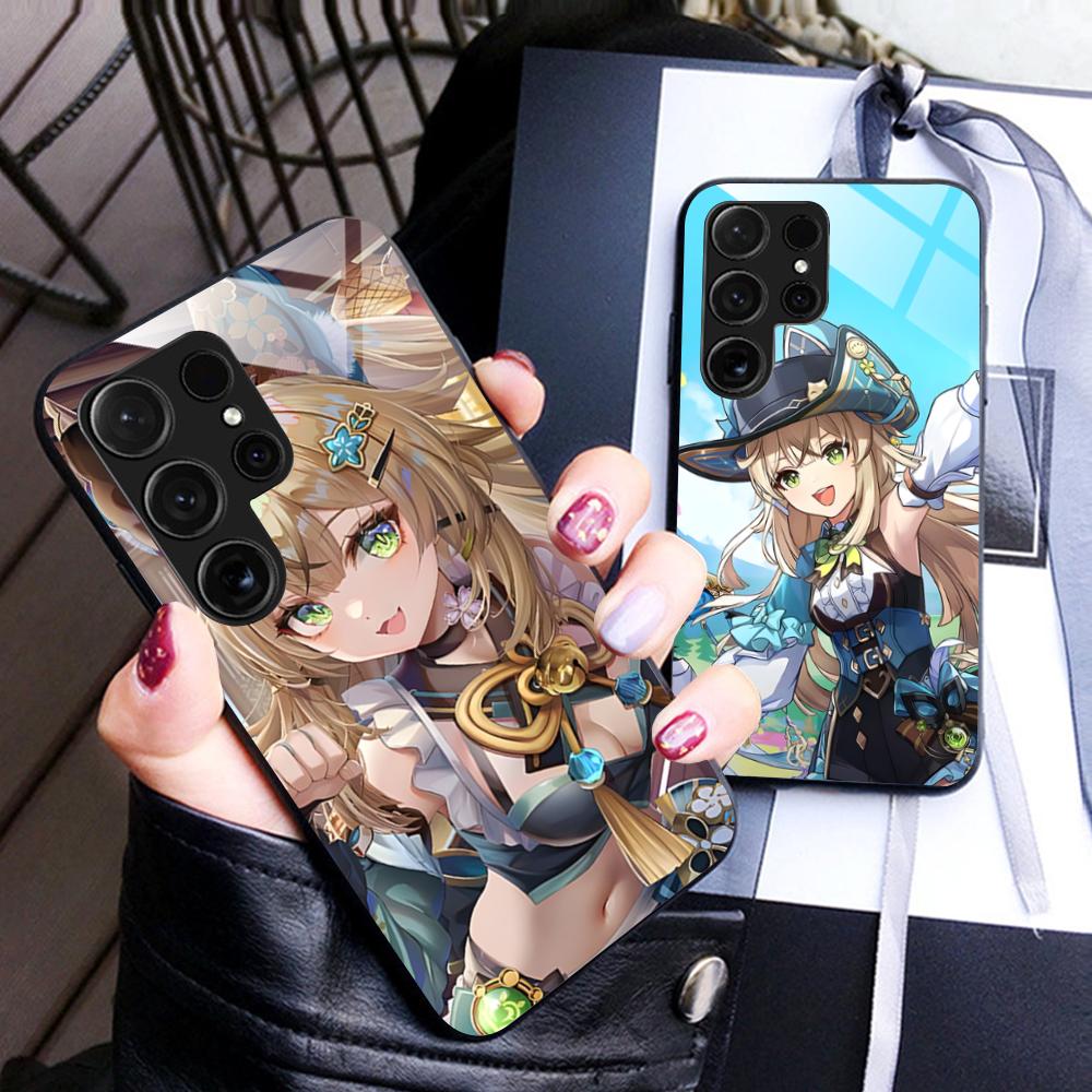 Game GI Kirara Mobile Phone Case for Samsung Galaxy S26 S25 S24 S23 S22 S21 S20 Note20 Plus FE Ultra Glass Colorful Cover Pretty