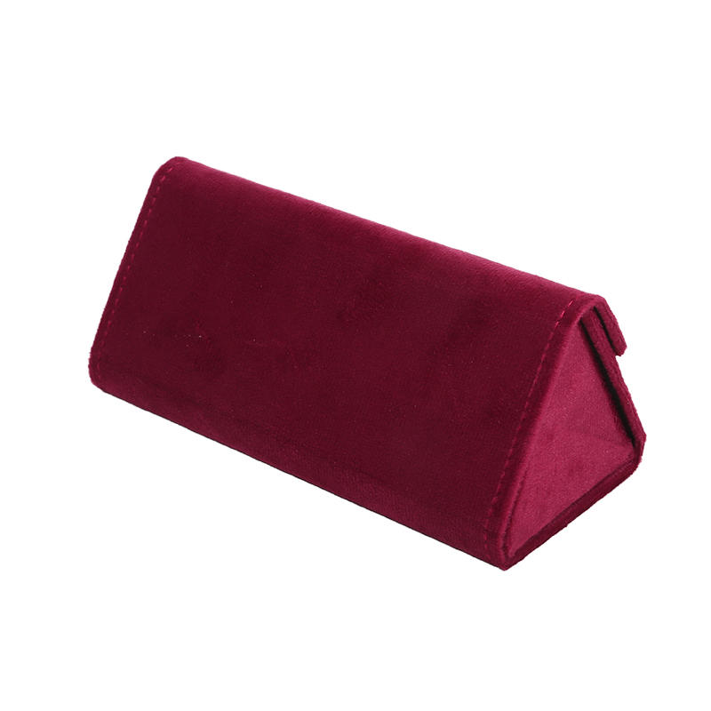 1PC Velvet Triangle Folding Glasses Women Case Elegant Sunglasses Case Purse Hard Men Elegant Reading Glasses Box