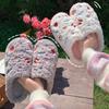 Women's Thick-soled Plush Slippers, Warm and Anti-slip Indoor Cotton Shoes