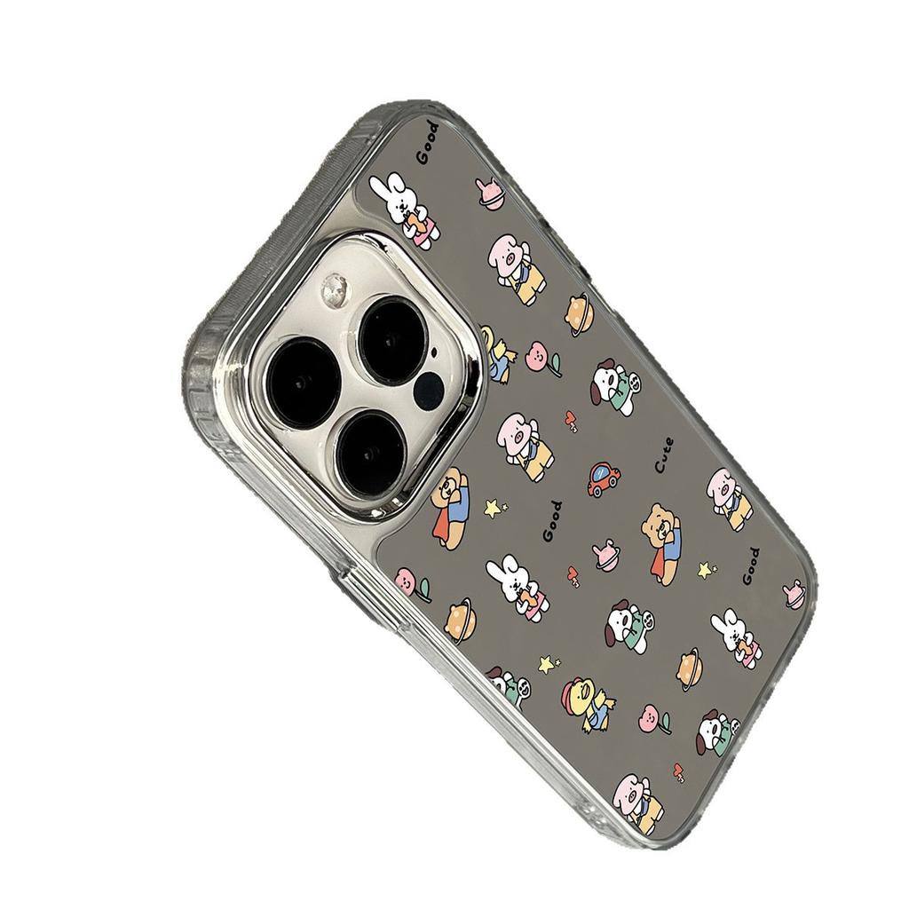 Mobile Phone Case Mirror Self-adhesive New Jelly Cooling for Apple Mirror Mobile Phone Case Does Not Turn Yellow, Three-dimensional, Funny Niche