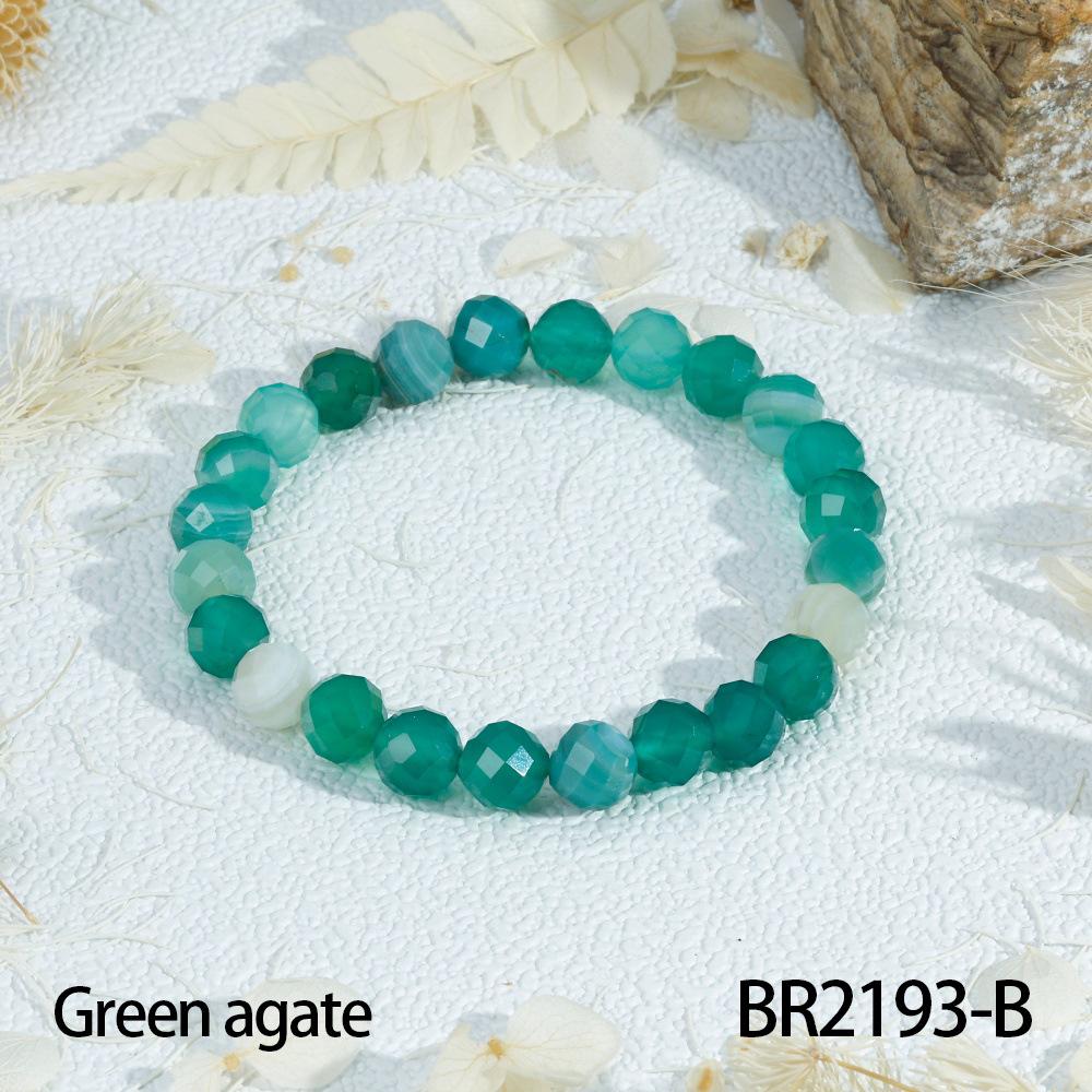 European Multi-Color Faceted Beaded Elastic Bracelet, Stackable Semi-Precious Stone Design