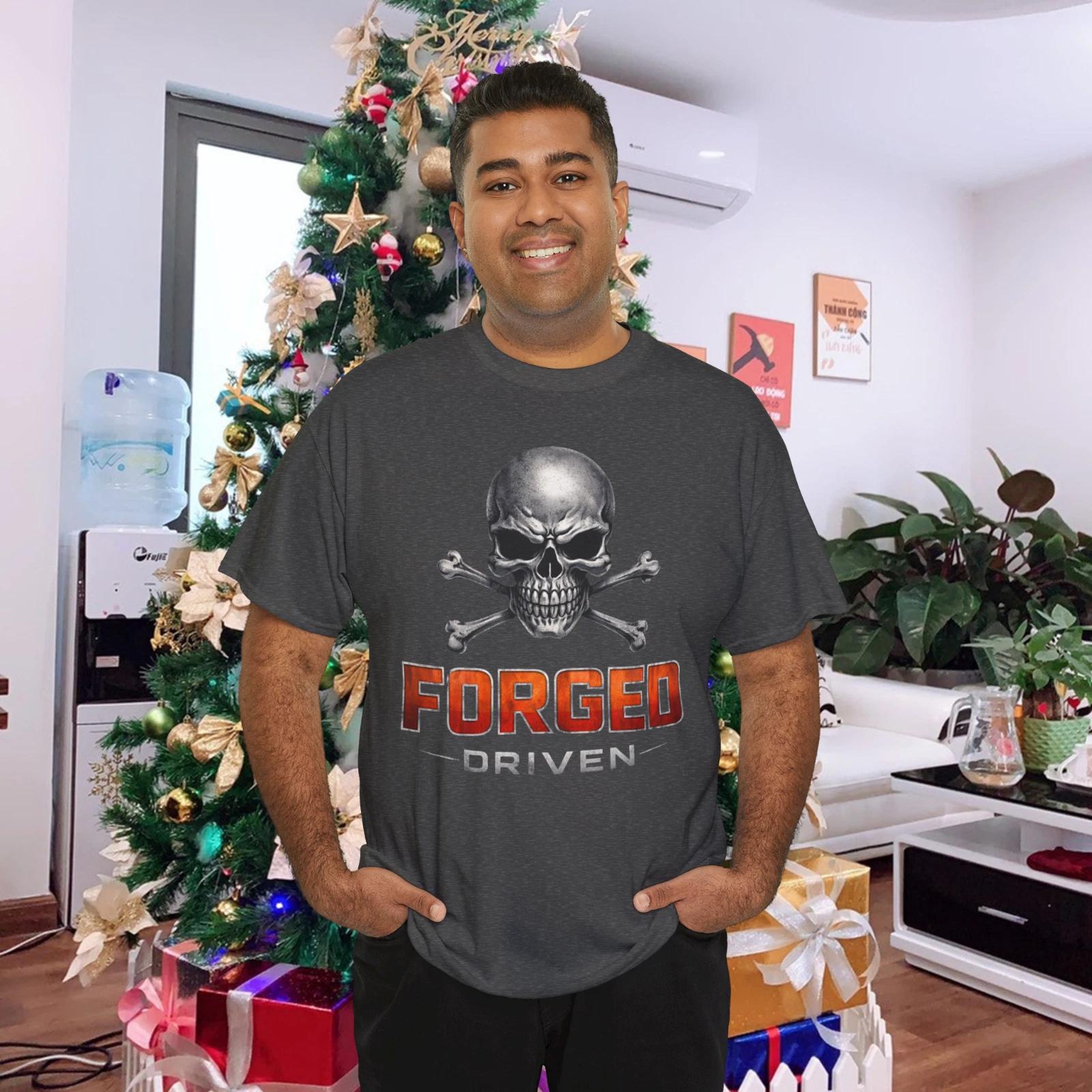 Forged Driven Skull Muscle Car Racing Graphic T- Shirt L