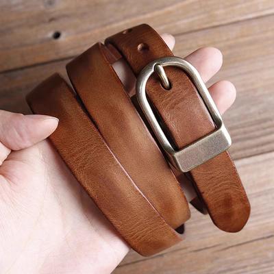 Belt Ladies Premium Leather Decorative Retro Pin Buckle First Layer Cowhide Belt Young Female Student Belt