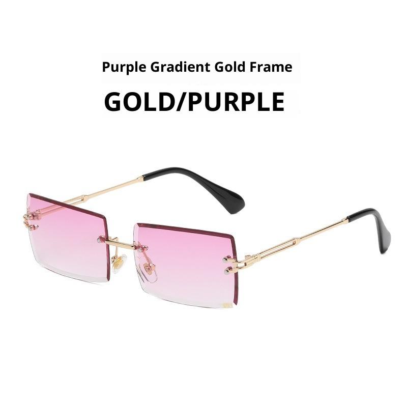 

Женские солнцезащитные очки без оправы в европейском и американском стиле, маленькая квадратная оправа, градиентные