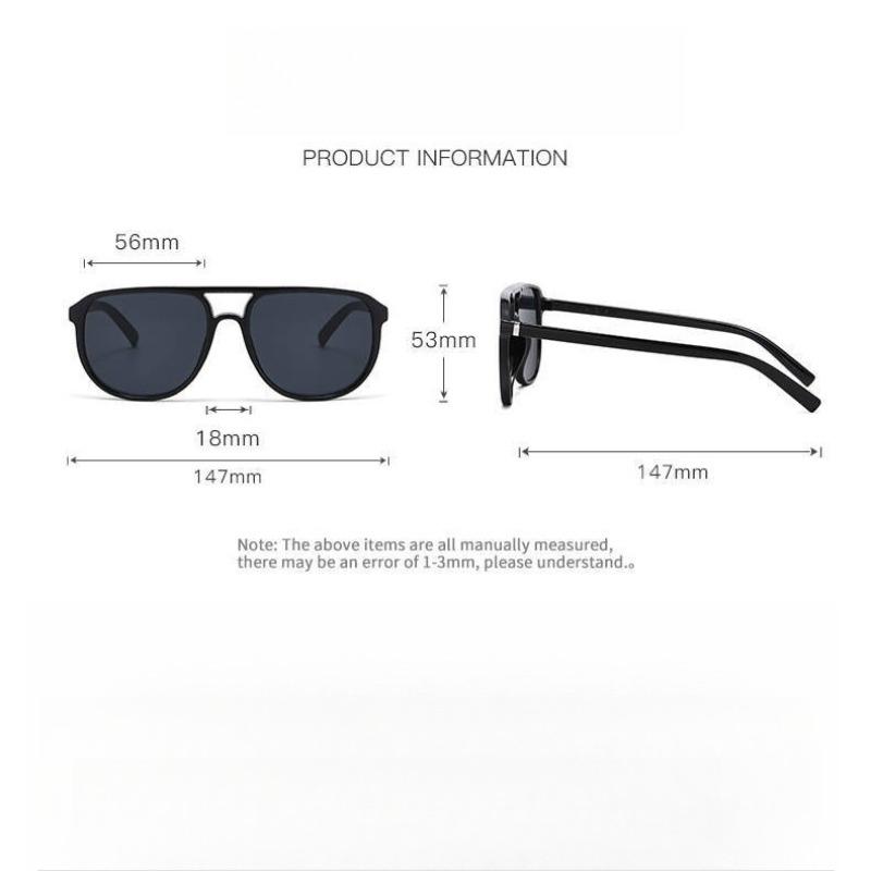Women's INS Style Fashion Square Frame Sunglasses Retro Double-Bridge Unique Versatile UV400 Shades Eyewear Men's Goggles