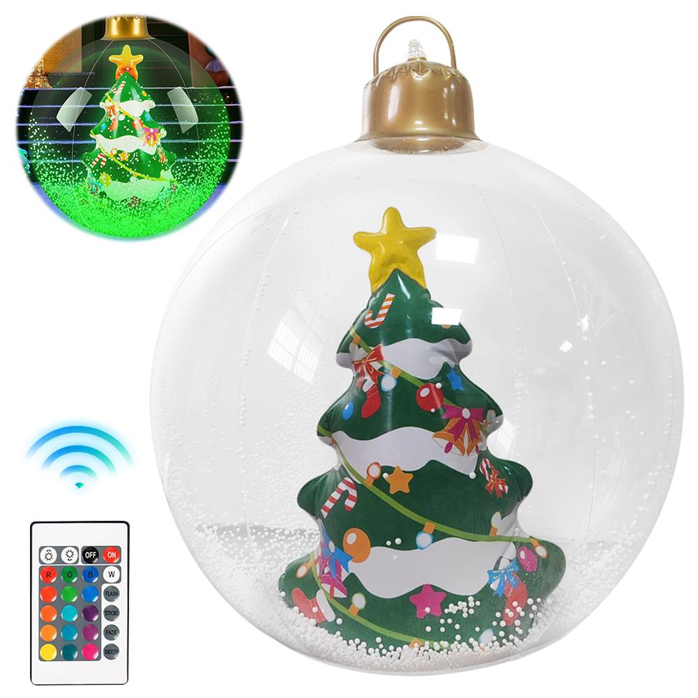 Christmas Luminous Inflatable Decorative Ball Outdoor Balloon Ornament Snowflake Blow Up Ornaments for Yard Porch Decoration