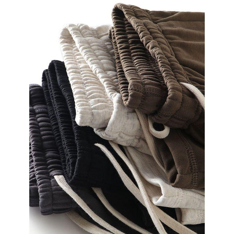 Pure Cotton Casual Shorts for Men 2024 Summer New Trendy Knitted Five-Point Pants Export Men's Pants All-Cotton Embroidered Pants