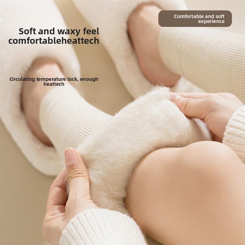 Female Autumn and Winter Thickened Warm and Cold Resistant Soft Waxy Skin Extended Knee Pads Socks