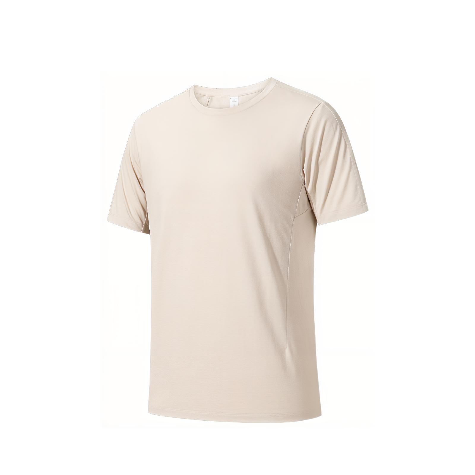 

Anta Comfortable Casual Simple Solid Color Round Neck Pullover Versatile Short Sleeve T-Shirt Men Tops Light-Wood 152520141-1 M