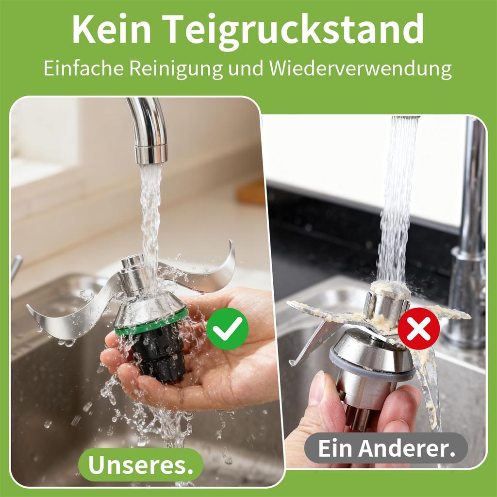 This Dough Knife, Made Of Stainless Steel, Can Be Used For Kneading And Mixing Dough. Replacement Parts Are Easy To Clean.