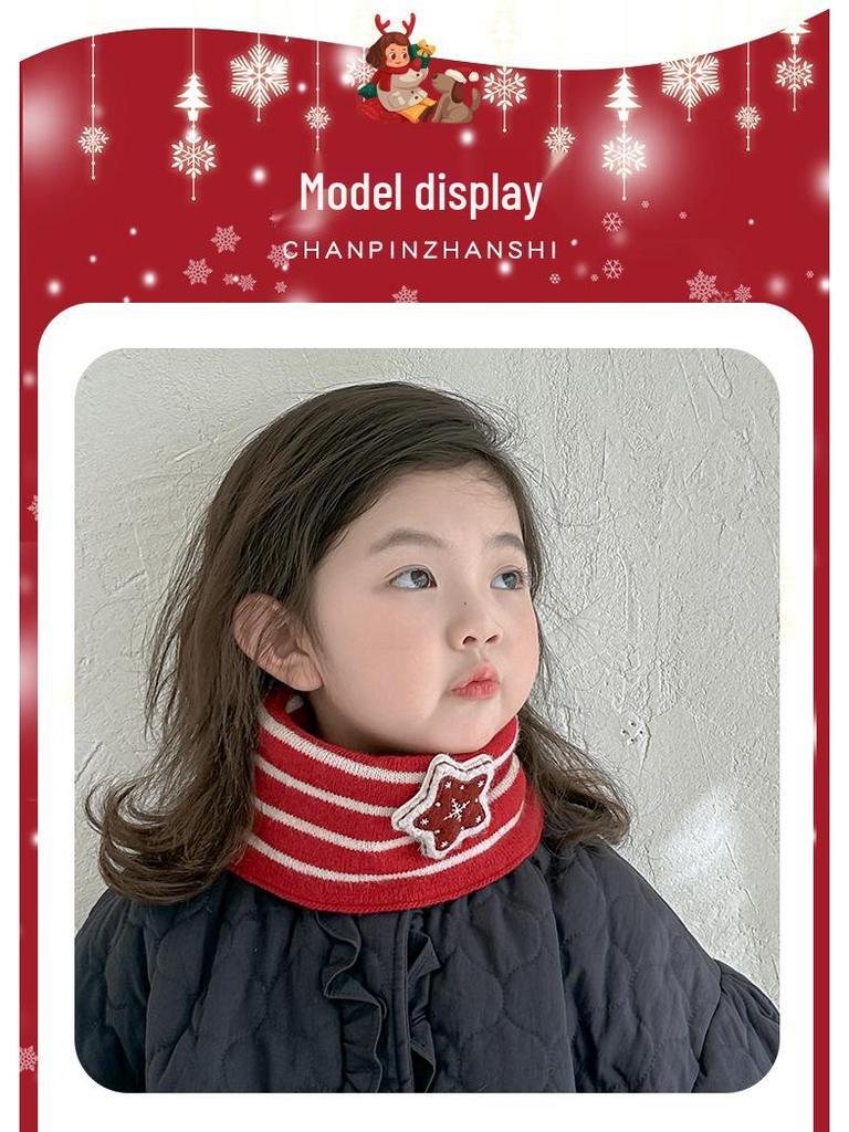 Children's 2025 Winter Red Scarf: Warm, Windproof Neck Gaiter for Girls - Cute and Protective