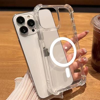 Luxus Transparent Magnetische Für Magsafe Drahtlose Lade Fällen Für iPhone 15 14 13 12 11 15 Pro Max Stoßfest Abdeckung Zubehör