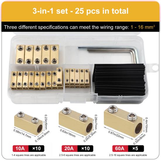 Wire Connectors Tinned with Heat Shrink Butt Brass Mechanical Butt Splice