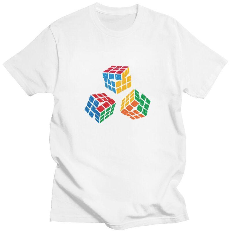 Custom Male Math Rubiks Cube T Shirts ShortSleeve Cotton Tshirts Tshirt Leisure Geek Teacher Gift Tees Loose Fit Clothing