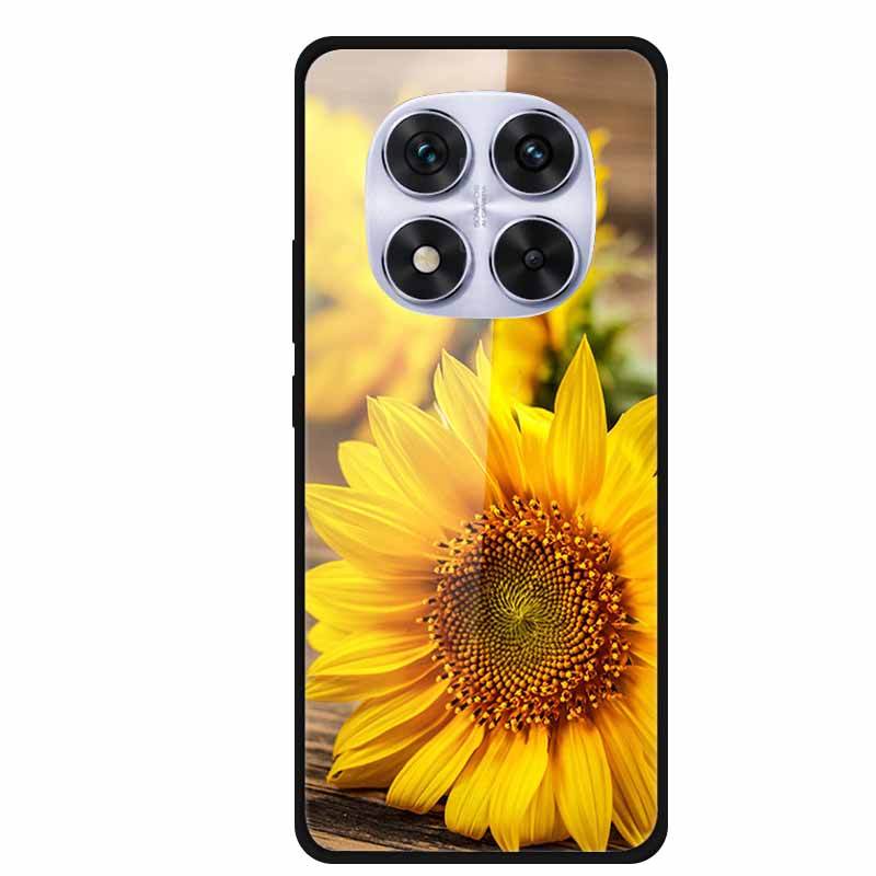 Tempered Glass Case For Redmi Note 14 Pro Coque 14Pro Flowers Phone Cases For Xiaomi Redmi Note14 Pro Hard Back Cover Case Funda