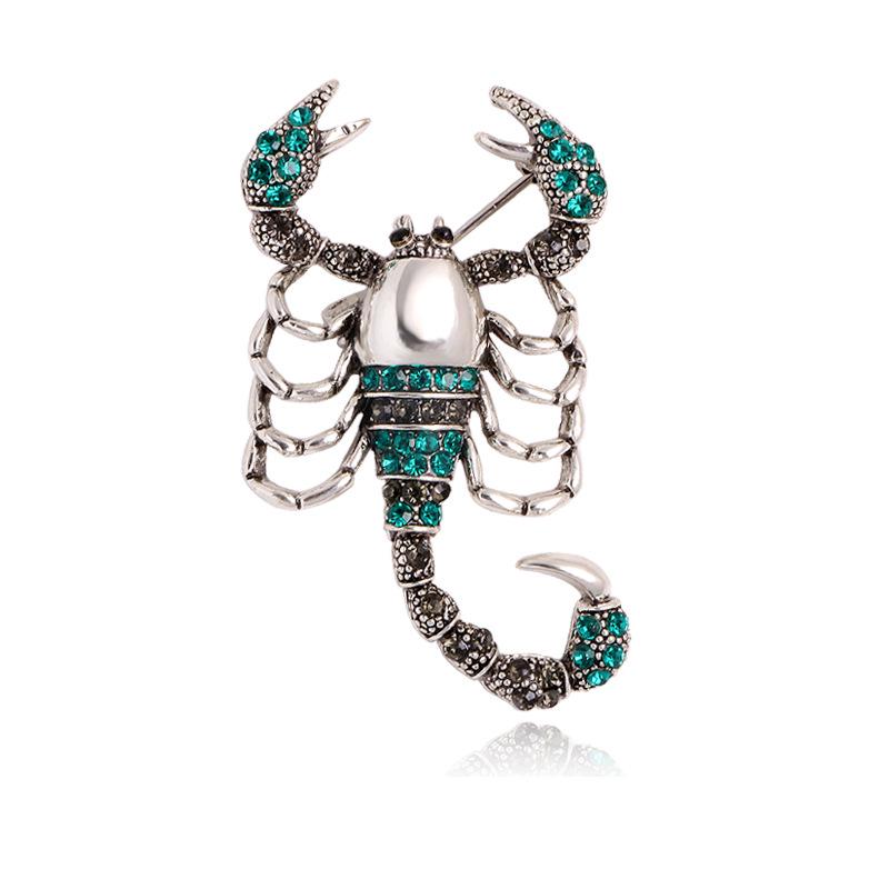 Retro European & American Rhinestone Scorpion Brooch - Creative Alloy Design