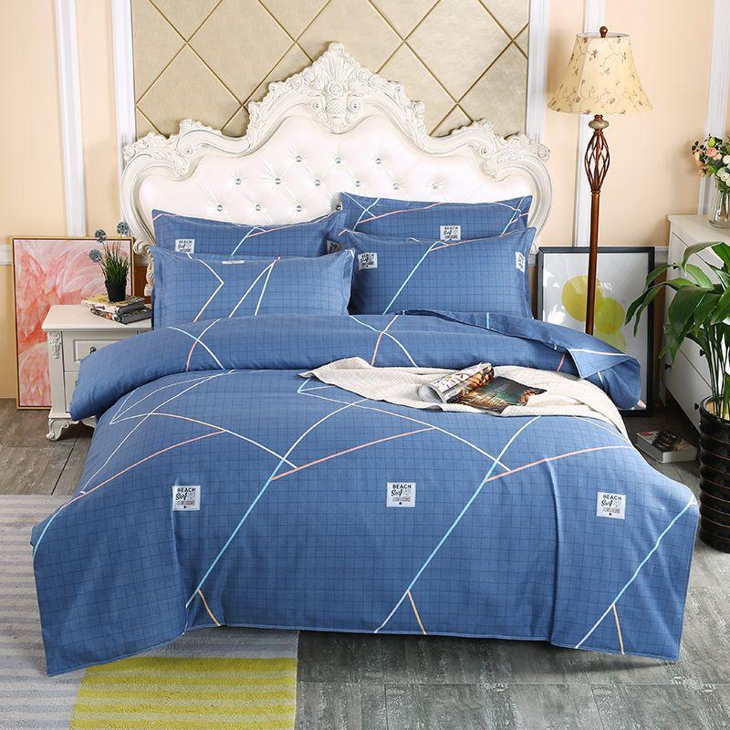 

Bright Red Pure Cotton Thickening Bed Sheet Quilt Cover Four-Piece Cotton Brushed Double Bed Chinese Wedding Xi Bedding One-piece quilt cover [200x 230]] Blue(Free Style)