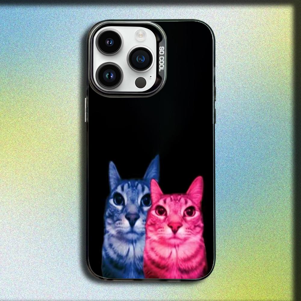 Cute Black Cat Peeking Pattern Design Protective Cover for iPhone 17 16 15 14 13 12 11 16E Series Pro Max Plus