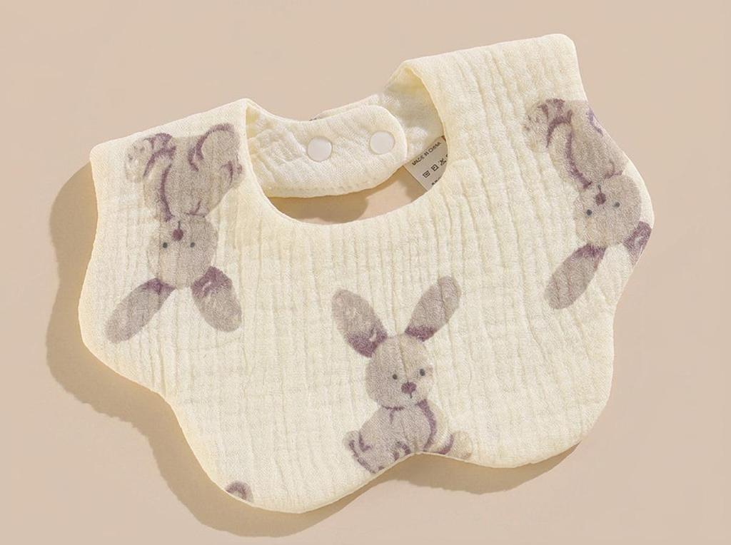 Six-Layer Cotton Petal Bib for Newborns, Boys & Girls - Thin, Soft & Absorbent