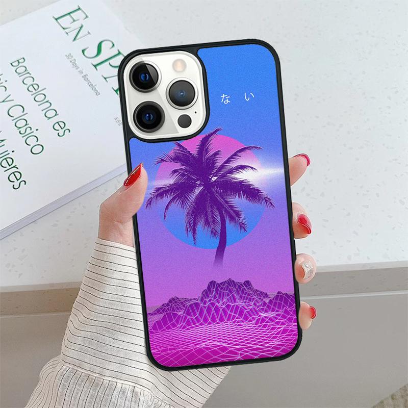 80s Retrowave Neon Palms Tree Phone Case Cover For iPhone 17 Air 15 16 16e 14 13 Pro 12 11 Pro Max For Apple PLUS Fundas Shell