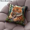 Süße Waldkatze Mädchen Druck Kissenbezüge Muster Kissenbezug Geeignet für Sofa Schlafzimmer Auto Kissenbezug