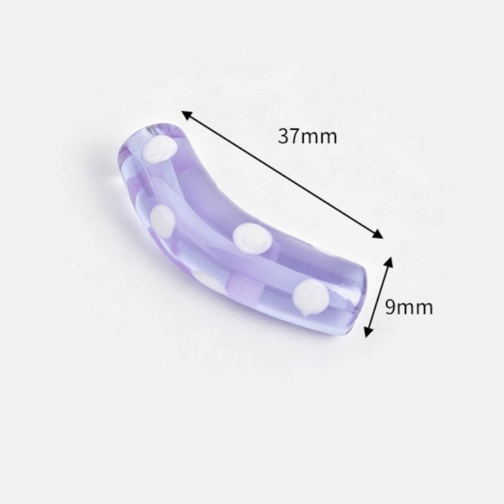 With Hole Curved Glass Beads 37 Styles Polka Dot Beads Lampwork Beads for 20pcs Diy Jewelry Making