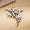 European and American metal scenery surface bird brooch retro design sense pin personalized niche accessories 