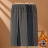 2025 Stylish High-Waist Straight-Leg Pants for Middle-Aged & Elderly Women - Autumn/Winter, Plus Velvet, Elastic Waist