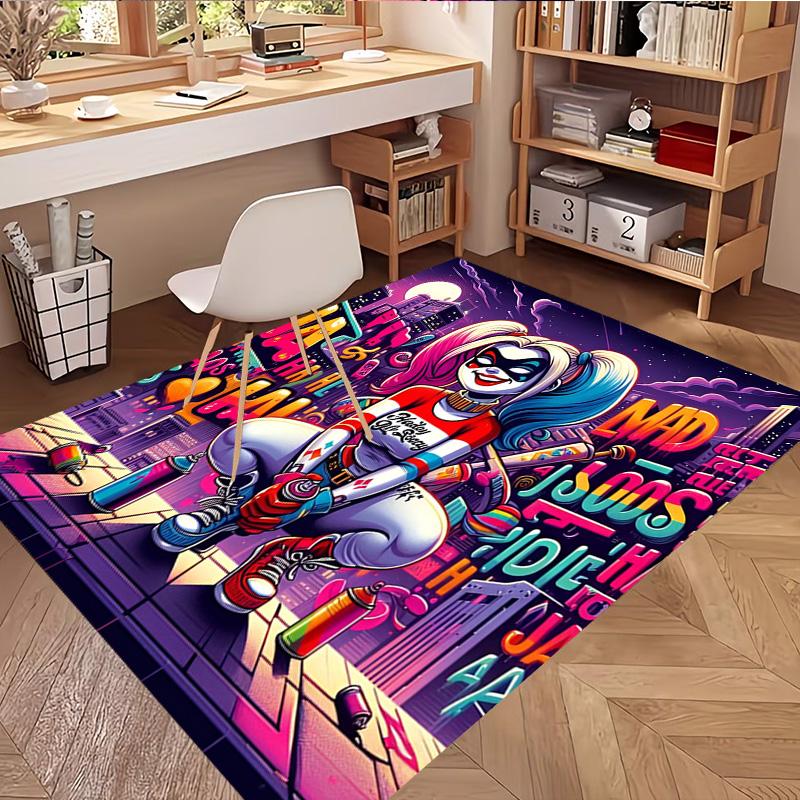 Superhero Print Rug, Washable Floor Carpet, For Entryway Dorm Laundry Room Office Study, Home Decor Birthday Christmas Gift