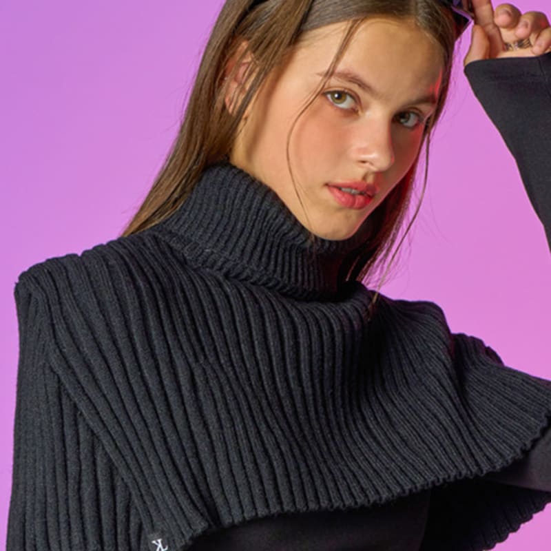 

KOLEAT [Mock-up ver.] Winter Warm Knit Neck Balaclava Scarf [Black] Black_FREE