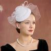 Elegant Charming Hat Tea Party Hat with Floral Decoration Headpiece and Mesh Women's Hair Accessory